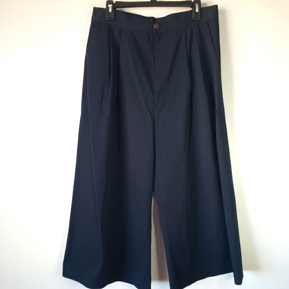 Gianni Bini wide leg crop navy pants sz 12
